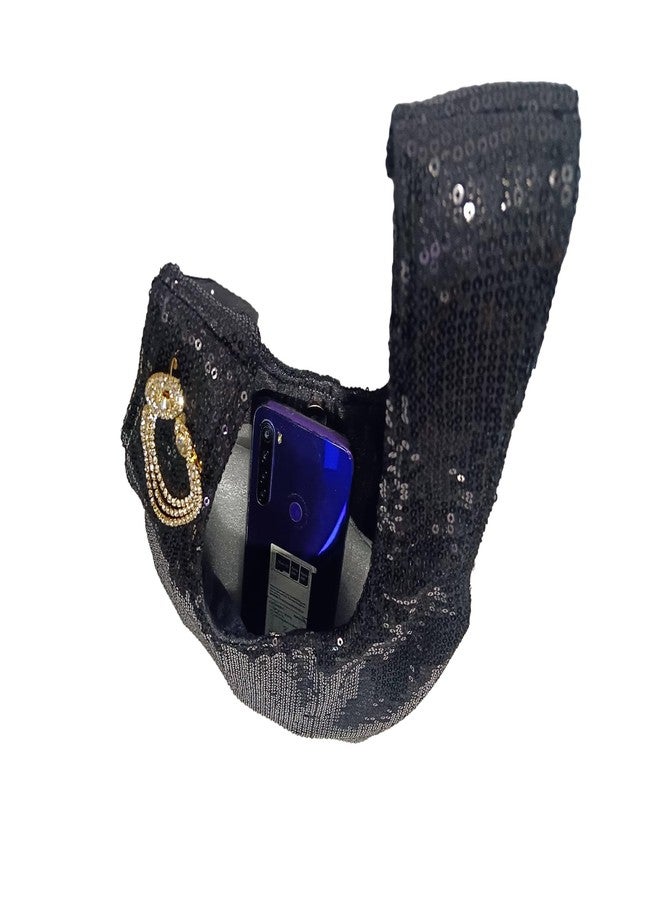 ATHZ Ethnic Handbags for Women Sequin work artisan potli bags Handcrafted Self Design (Black) - Image 4